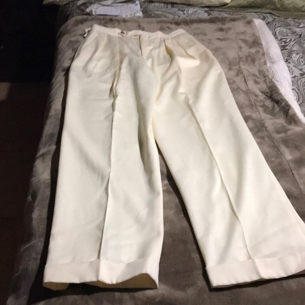 Bill Blass Ivory Trousers